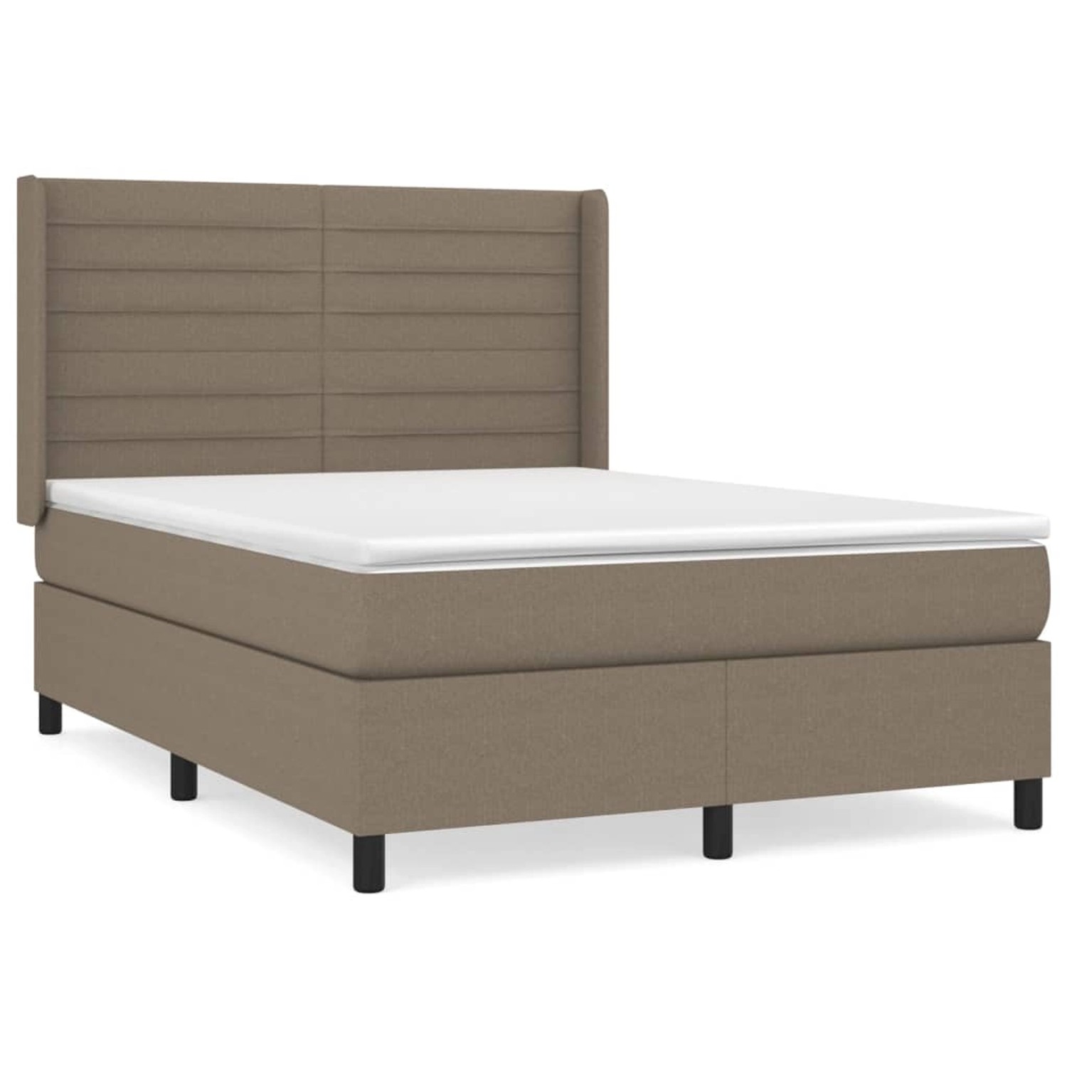 vidaXL Boxspringbett mit Matratze Taupe 140x190 cm Stoff1468217 von VIDAXL