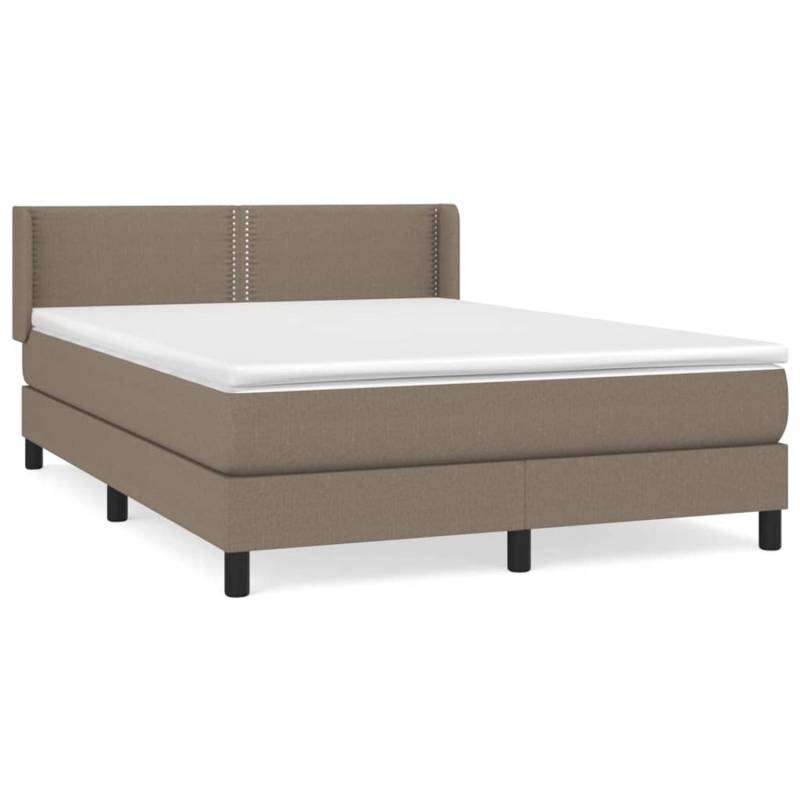 vidaXL Boxspringbett mit Matratze Taupe 140x200 cm Stoff 3129637 von VIDAXL