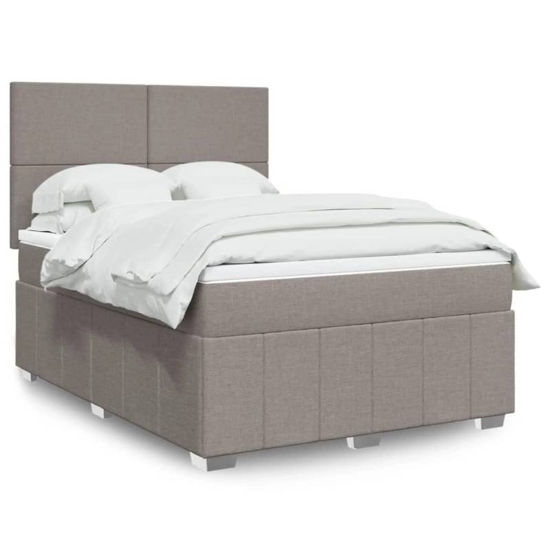 vidaXL Boxspringbett mit Matratze Taupe 140x200 cm Stoff 3293988 von VIDAXL