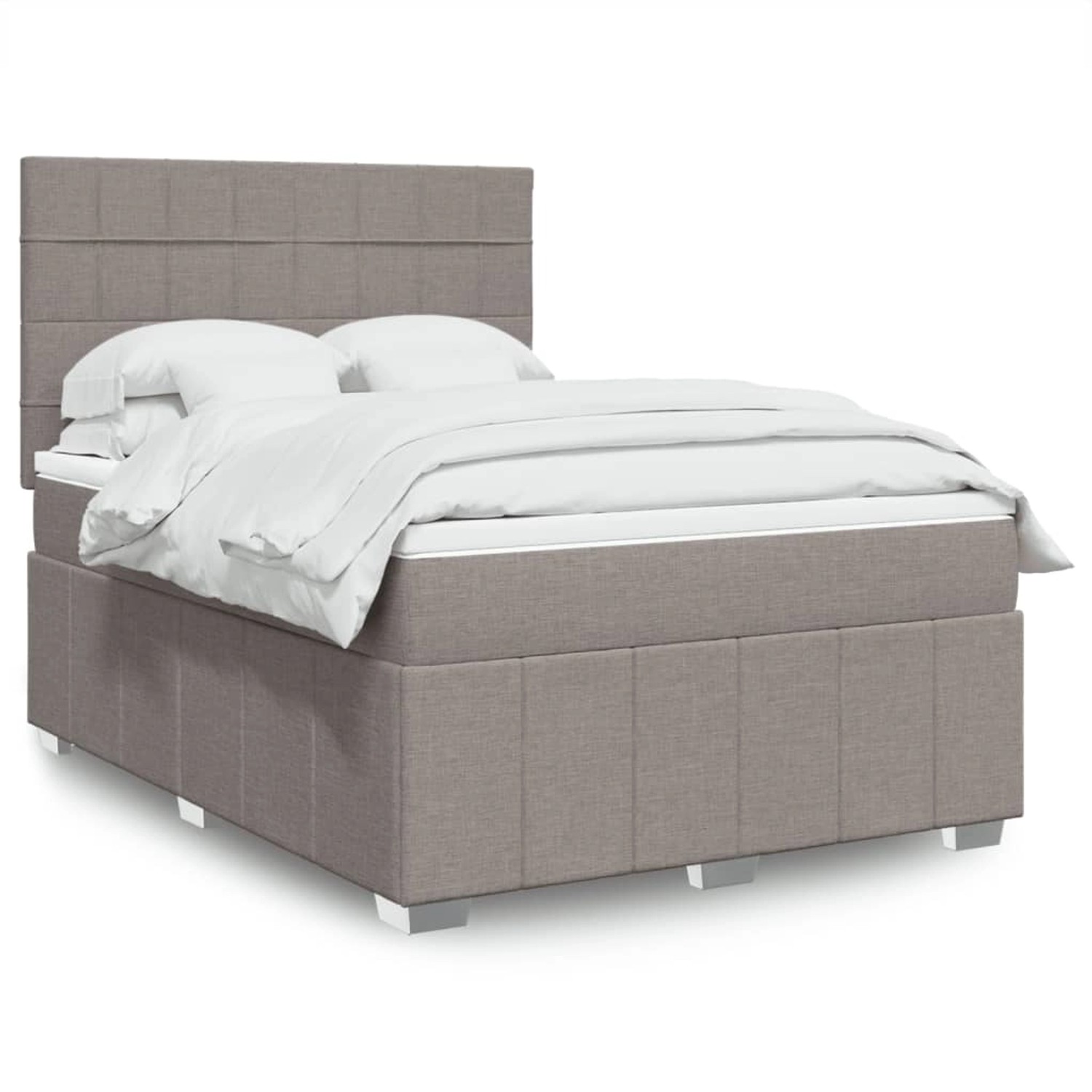 vidaXL Boxspringbett mit Matratze Taupe 140x200 cm Stoff 3293995 vidaXL Boxspringbett mit Matratze Taupe 140x200 cm Stoff 3293995 von VIDAXL