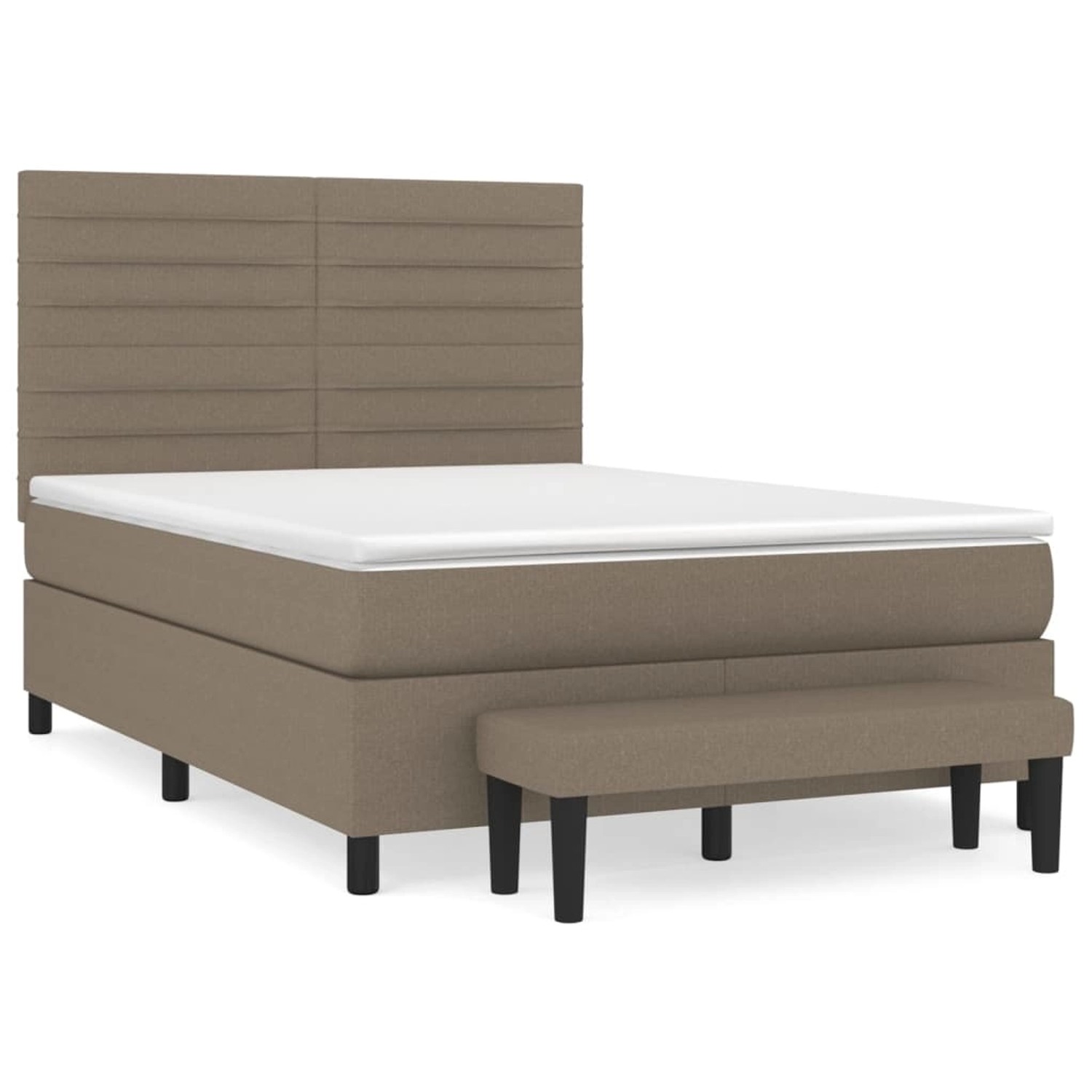 vidaXL Boxspringbett mit Matratze Taupe 140x200 cm Stoff1389478 von VIDAXL