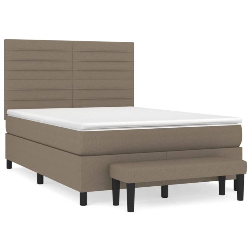 vidaXL Boxspringbett mit Matratze Taupe 140x200 cm Stoff1389478 von VIDAXL