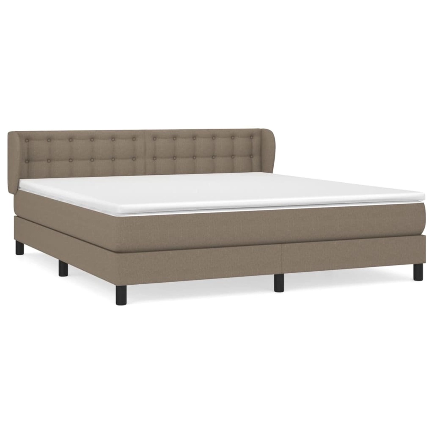 vidaXL Boxspringbett mit Matratze Taupe 160x200 cm Stoff 3126577 von VIDAXL