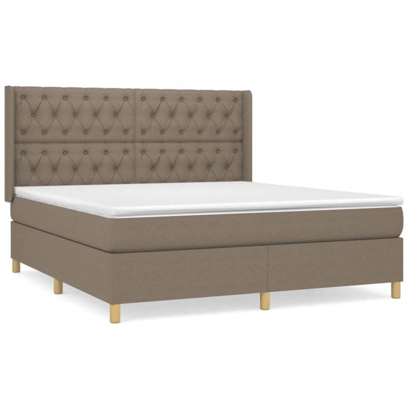 vidaXL Boxspringbett mit Matratze Taupe 160x200 cm Stoff1378305 von VIDAXL