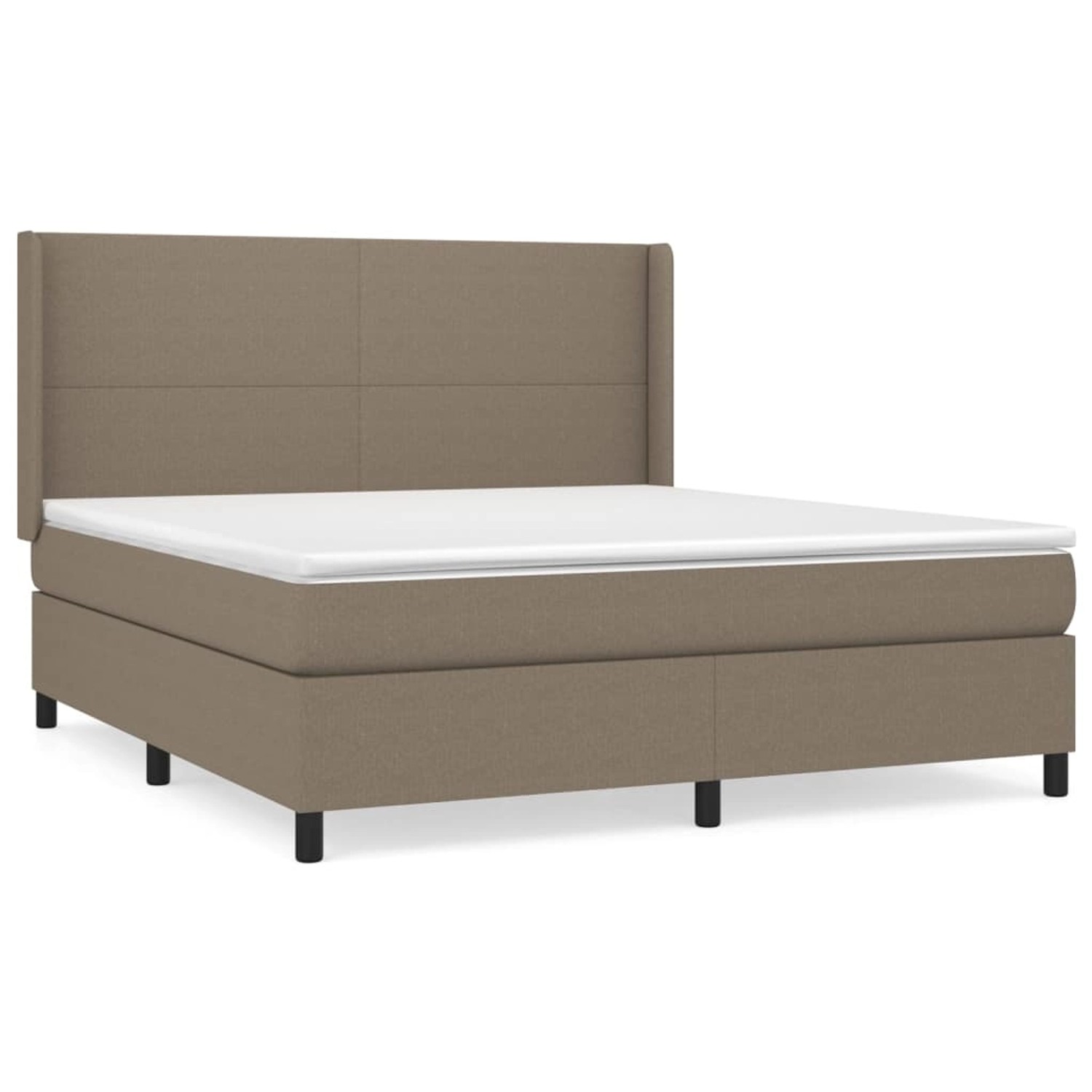 vidaXL Boxspringbett mit Matratze Taupe 160x200 cm Stoff1468350 von VIDAXL