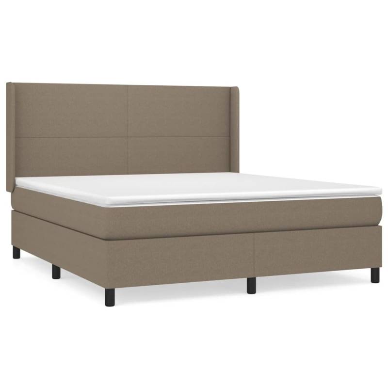 vidaXL Boxspringbett mit Matratze Taupe 160x200 cm Stoff1468350 von VIDAXL