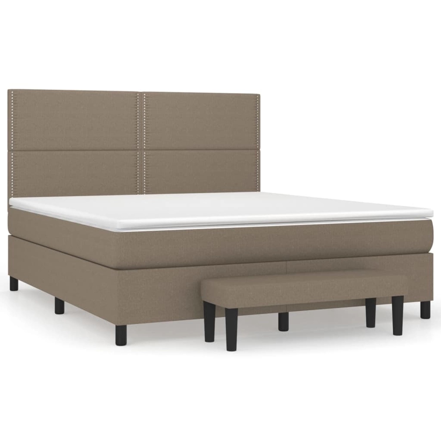 vidaXL Boxspringbett mit Matratze Taupe 160x200 cm Stoff1468697 von VIDAXL