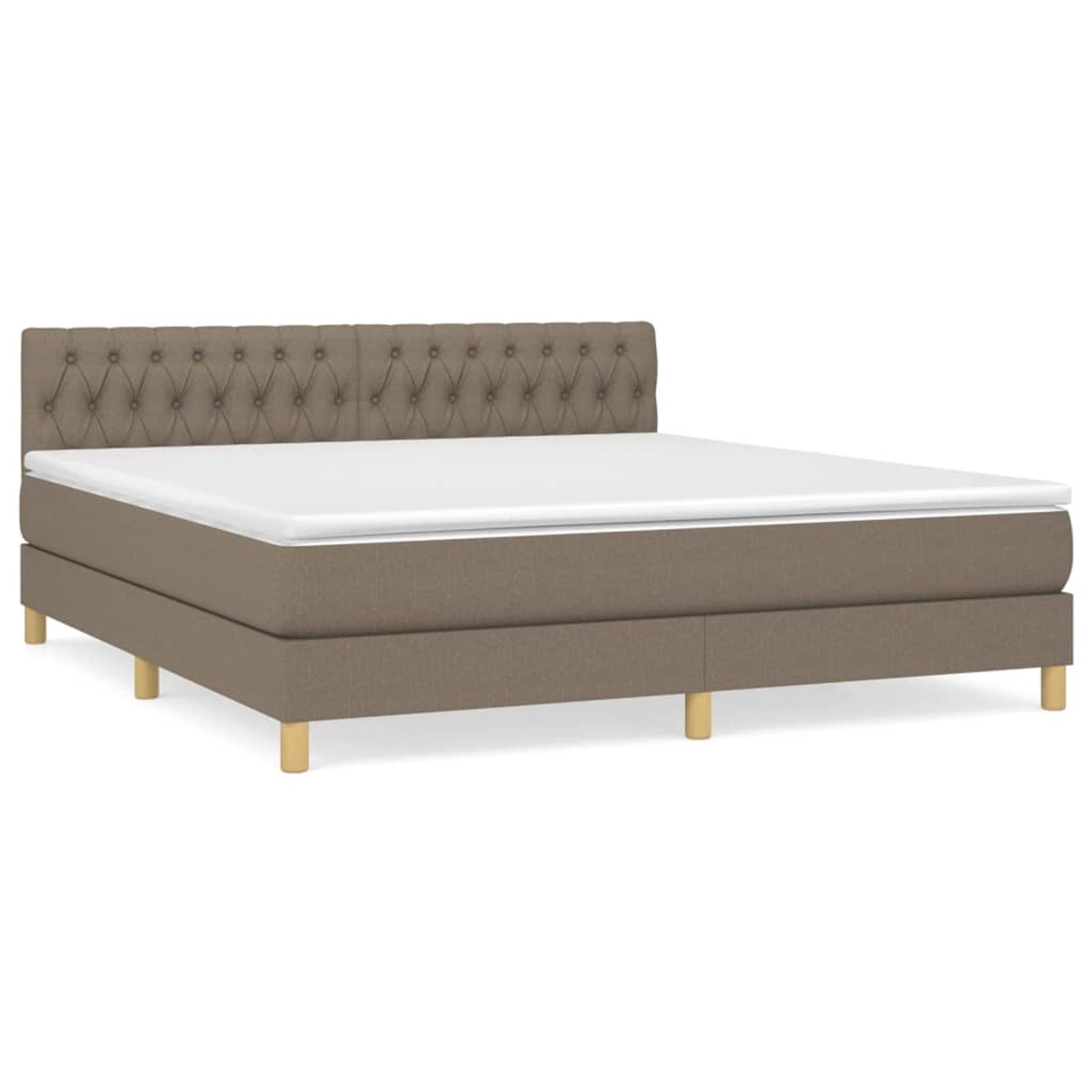 vidaXL Boxspringbett mit Matratze Taupe 180x200 cm Stoff 3140877 vidaXL Boxspringbett mit Matratze Taupe 180x200 cm Stoff 3140877 von VIDAXL