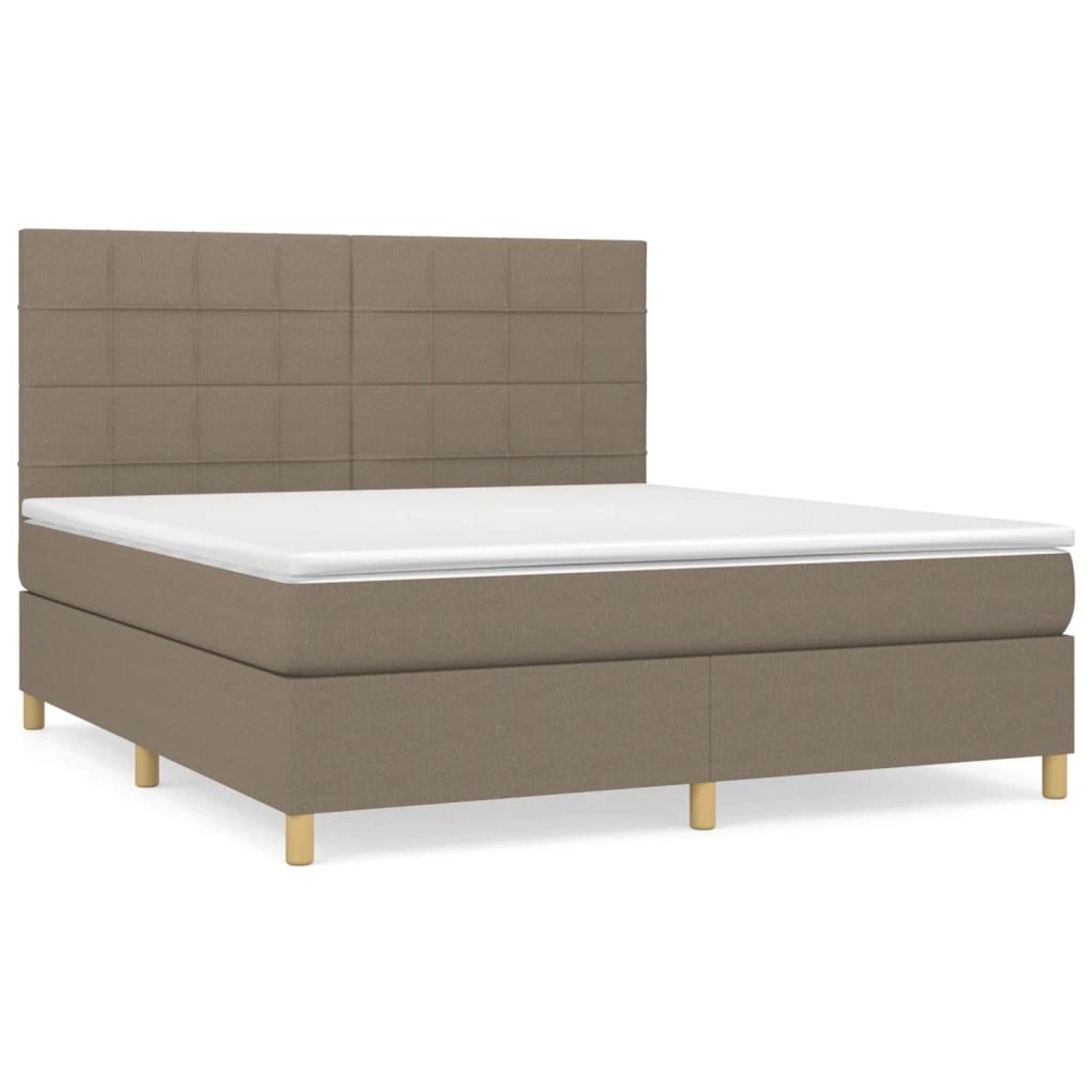 vidaXL Boxspringbett mit Matratze Taupe 180x200 cm Stoff 3142357 vidaXL Boxspringbett mit Matratze Taupe 180x200 cm Stoff 3142357 von VIDAXL