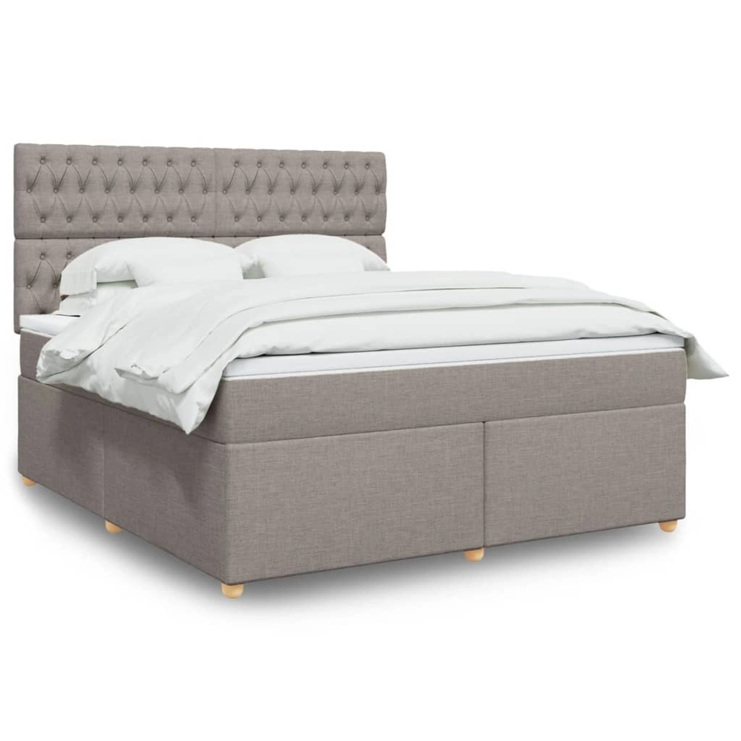 vidaXL Boxspringbett mit Matratze Taupe 180x200 cm Stoff 3293670 vidaXL Boxspringbett mit Matratze Taupe 180x200 cm Stoff 3293670 von VIDAXL
