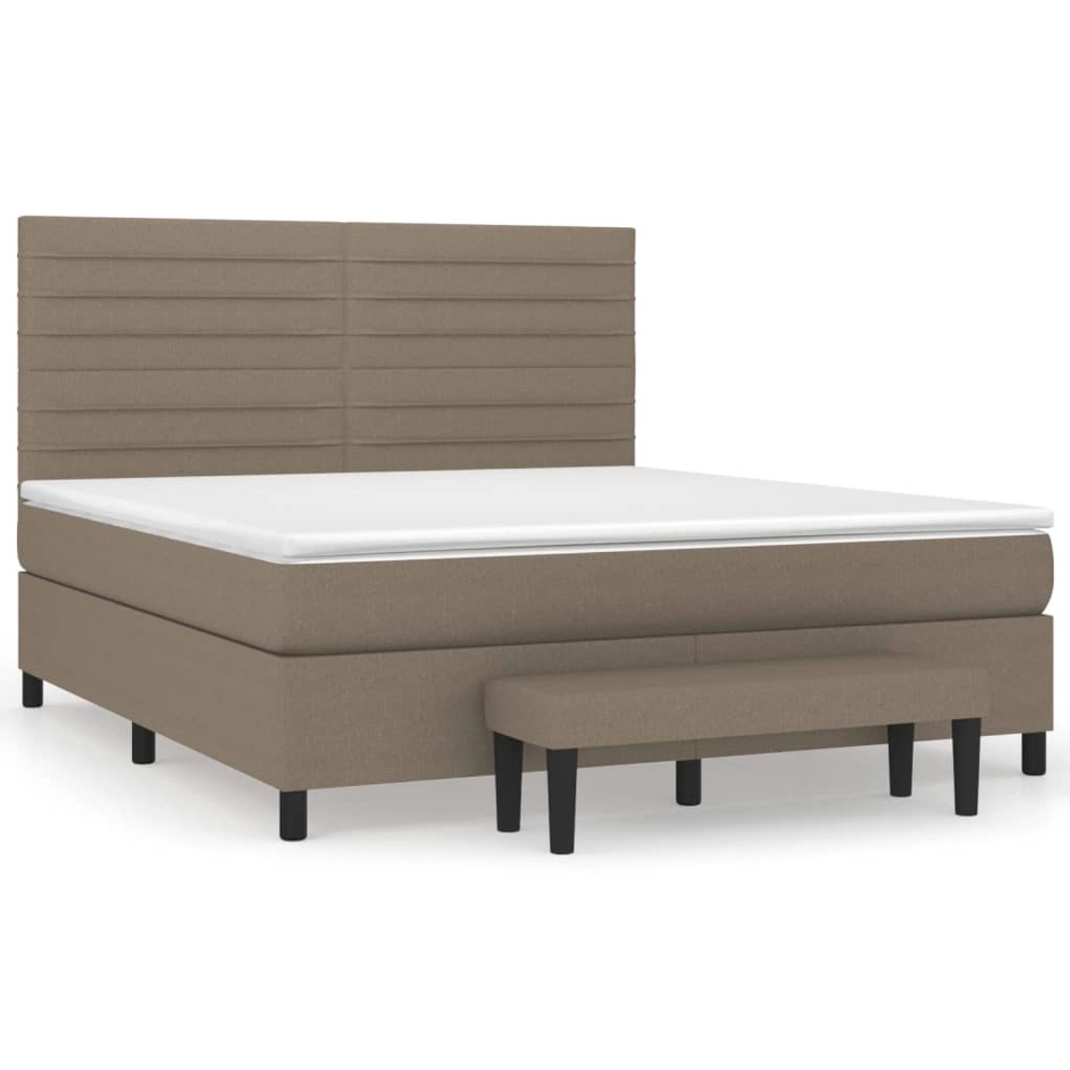 vidaXL Boxspringbett mit Matratze Taupe 180x200 cm Stoff1378285 von VIDAXL
