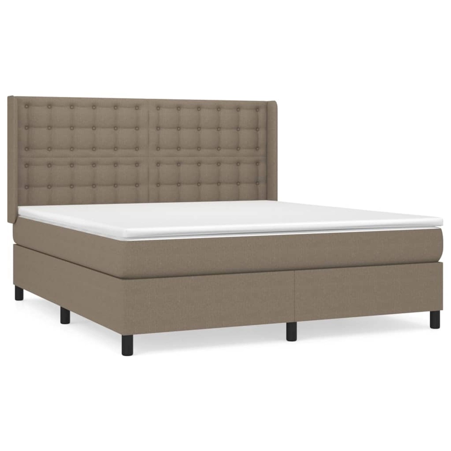 vidaXL Boxspringbett mit Matratze Taupe 180x200 cm Stoff1380122 von VIDAXL