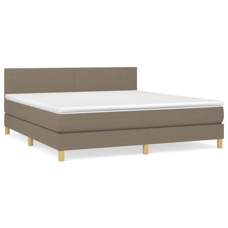 vidaXL Boxspringbett mit Matratze Taupe 180x200 cm Stoff1467123 von VIDAXL