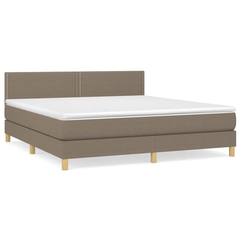 vidaXL Boxspringbett mit Matratze Taupe 180x200 cm Stoff1467223 von VIDAXL