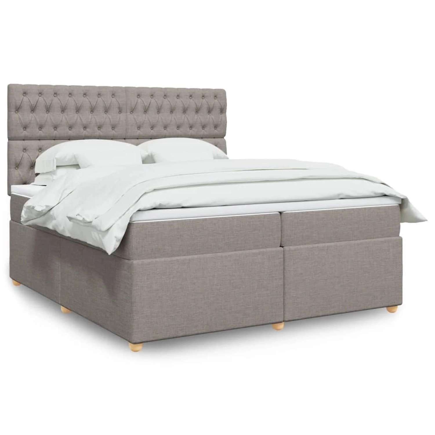 vidaXL Boxspringbett mit Matratze Taupe 200x200 cm Stoff 3293698 vidaXL Boxspringbett mit Matratze Taupe 200x200 cm Stoff 3293698 von VIDAXL