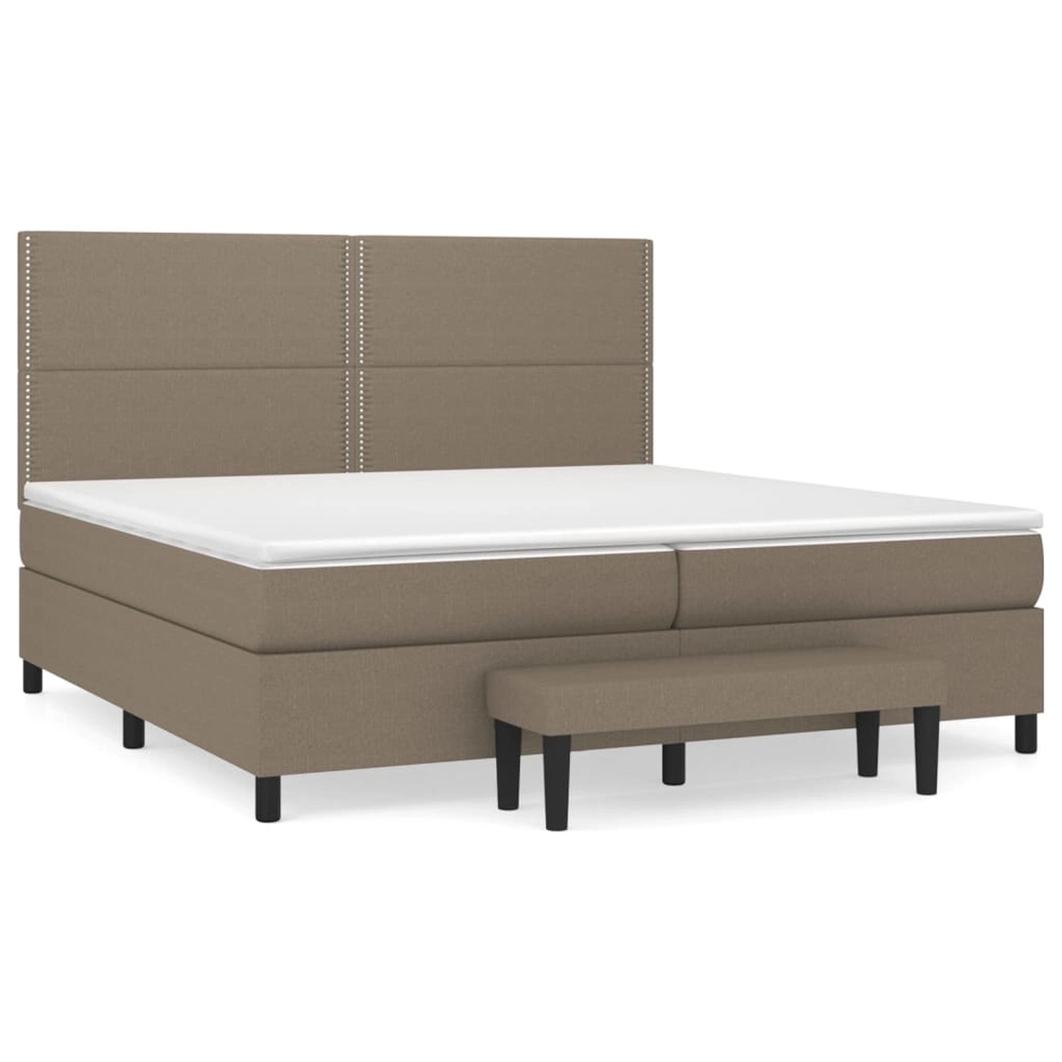 vidaXL Boxspringbett mit Matratze Taupe 200x200 cm Stoff1358411 von VIDAXL