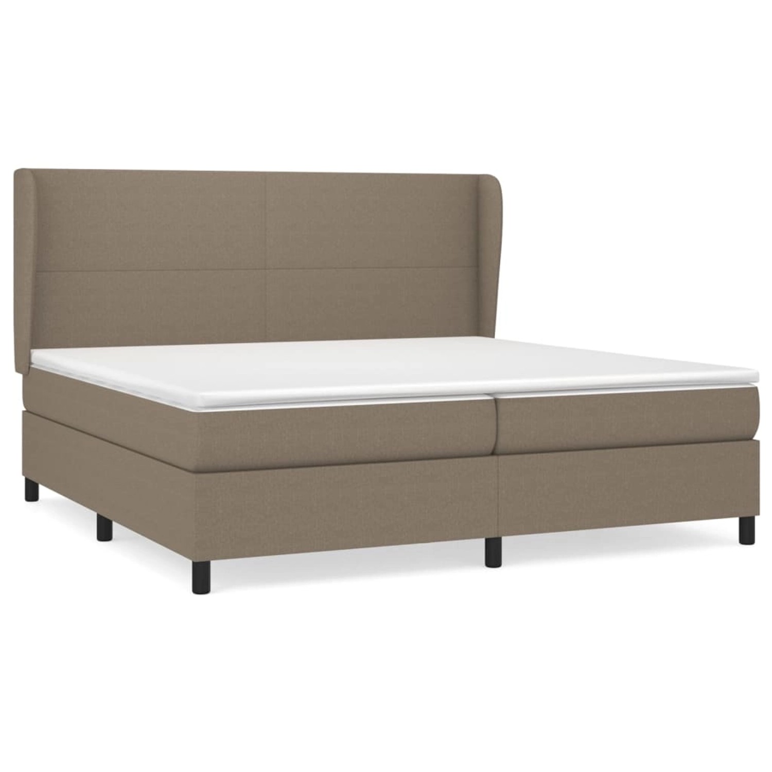 vidaXL Boxspringbett mit Matratze Taupe 200x200 cm Stoff1372331 von VIDAXL