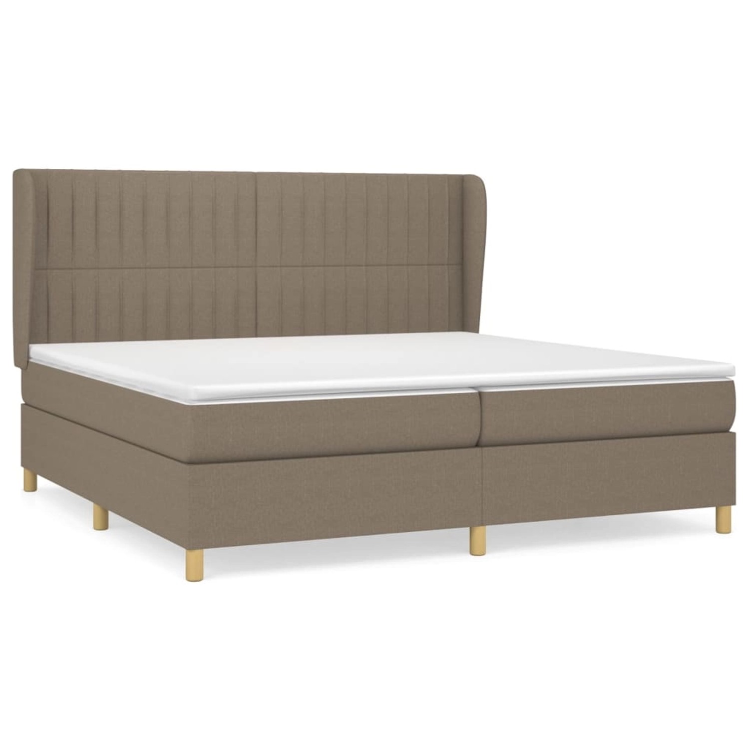 vidaXL Boxspringbett mit Matratze Taupe 200x200 cm Stoff1372784 von VIDAXL