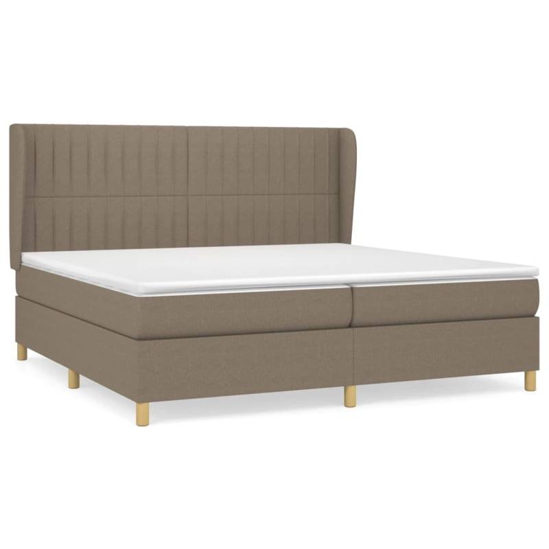 vidaXL Boxspringbett mit Matratze Taupe 200x200 cm Stoff1372784 von VIDAXL