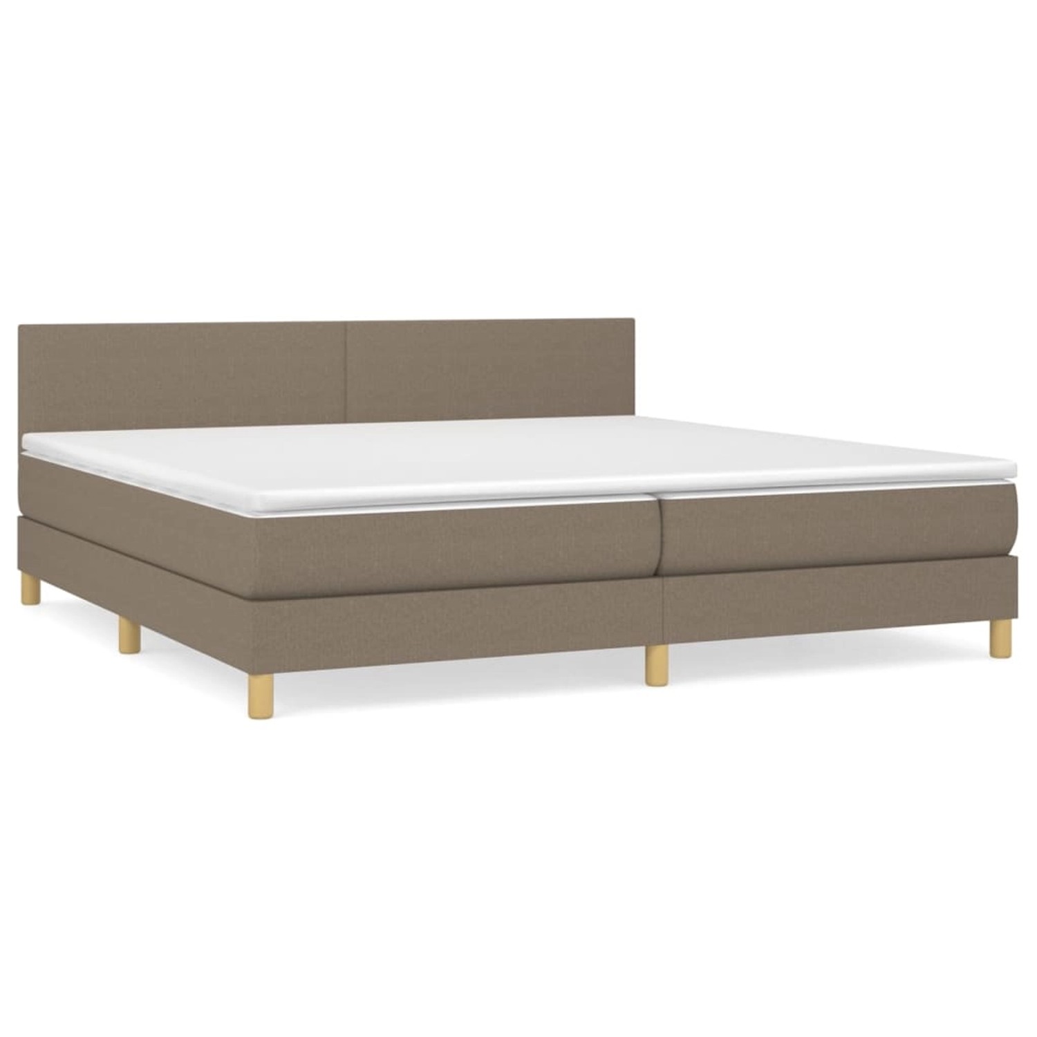 vidaXL Boxspringbett mit Matratze Taupe 200x200 cm Stoff1373074 von VIDAXL