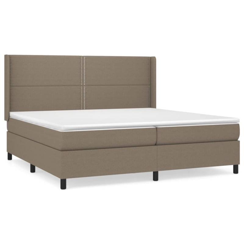 vidaXL Boxspringbett mit Matratze Taupe 200x200 cm Stoff1376892 von VIDAXL