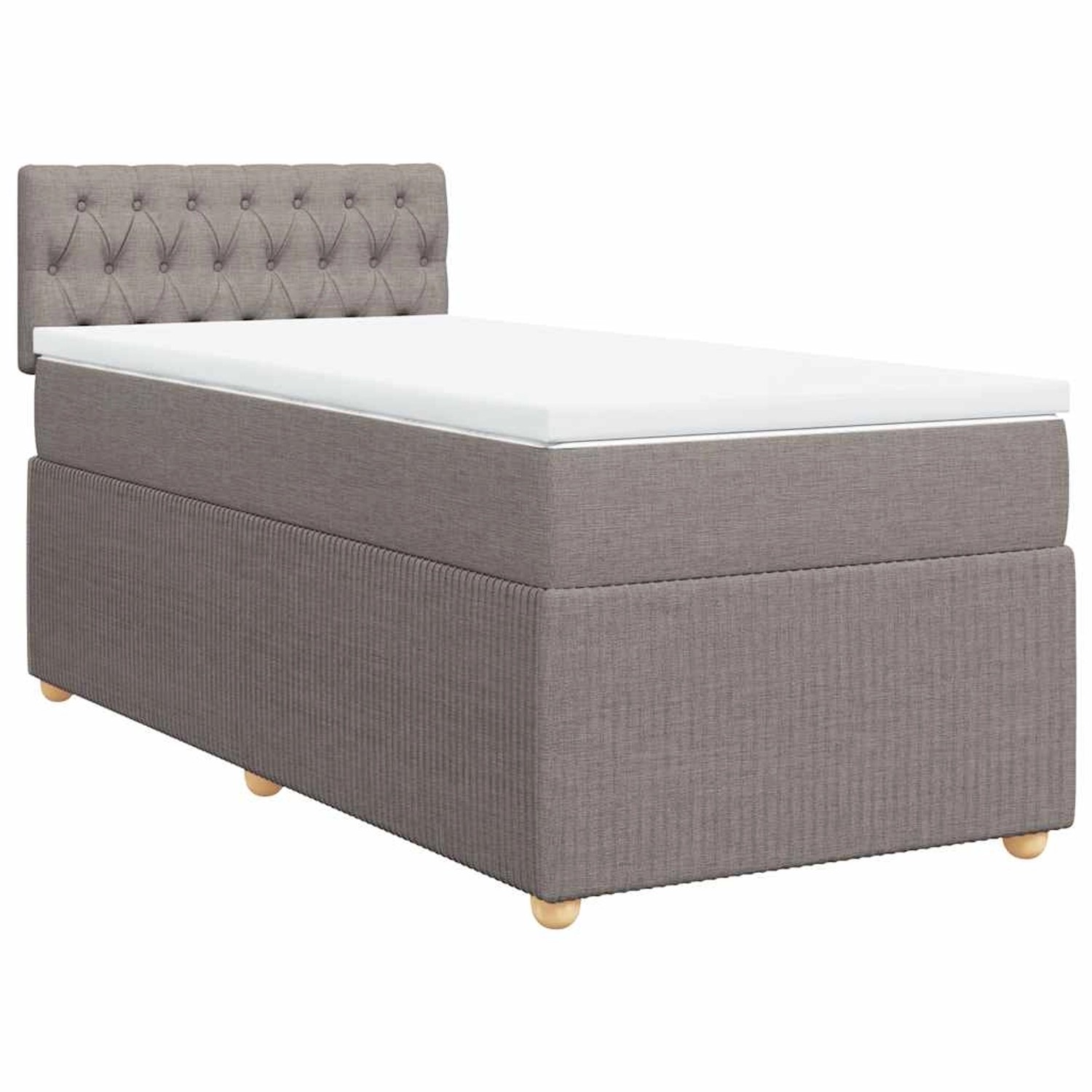 vidaXL Boxspringbett mit Matratze Taupe 80x200 cm Stoff 3287294 von VIDAXL