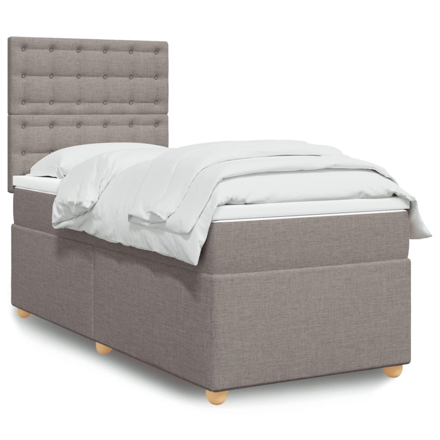 vidaXL Boxspringbett mit Matratze Taupe 80x200 cm Stoff 3293425 vidaXL Boxspringbett mit Matratze Taupe 80x200 cm Stoff 3293425 von VIDAXL