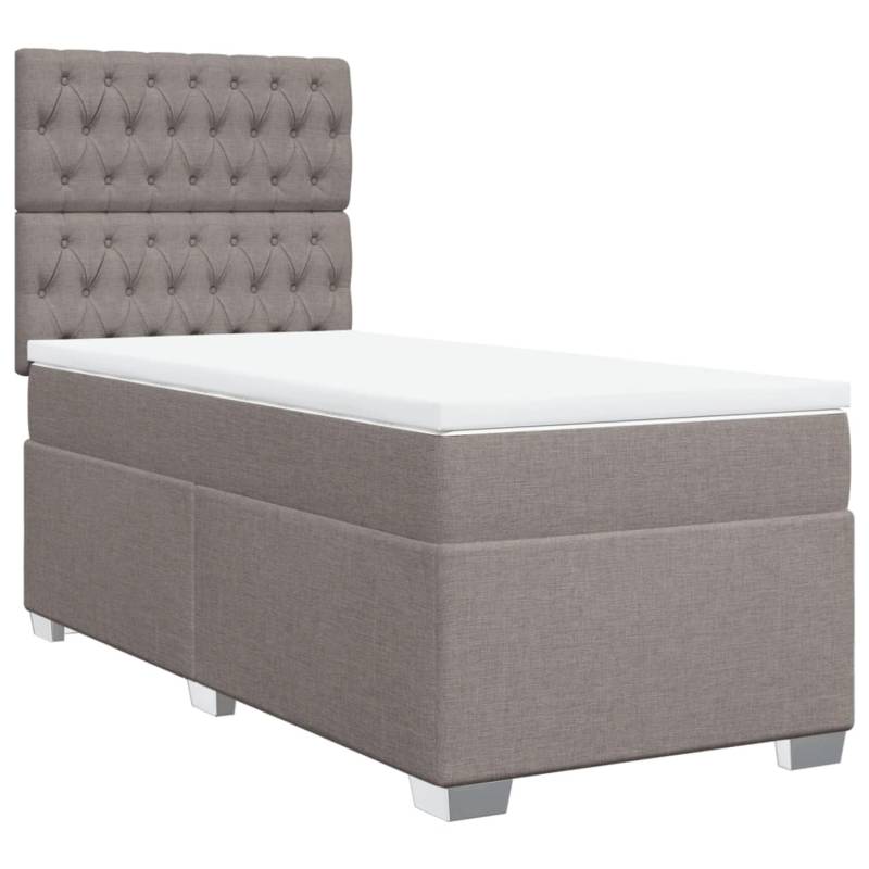 vidaXL Boxspringbett mit Matratze Taupe 80x200 cm Stoff2097759 von VIDAXL