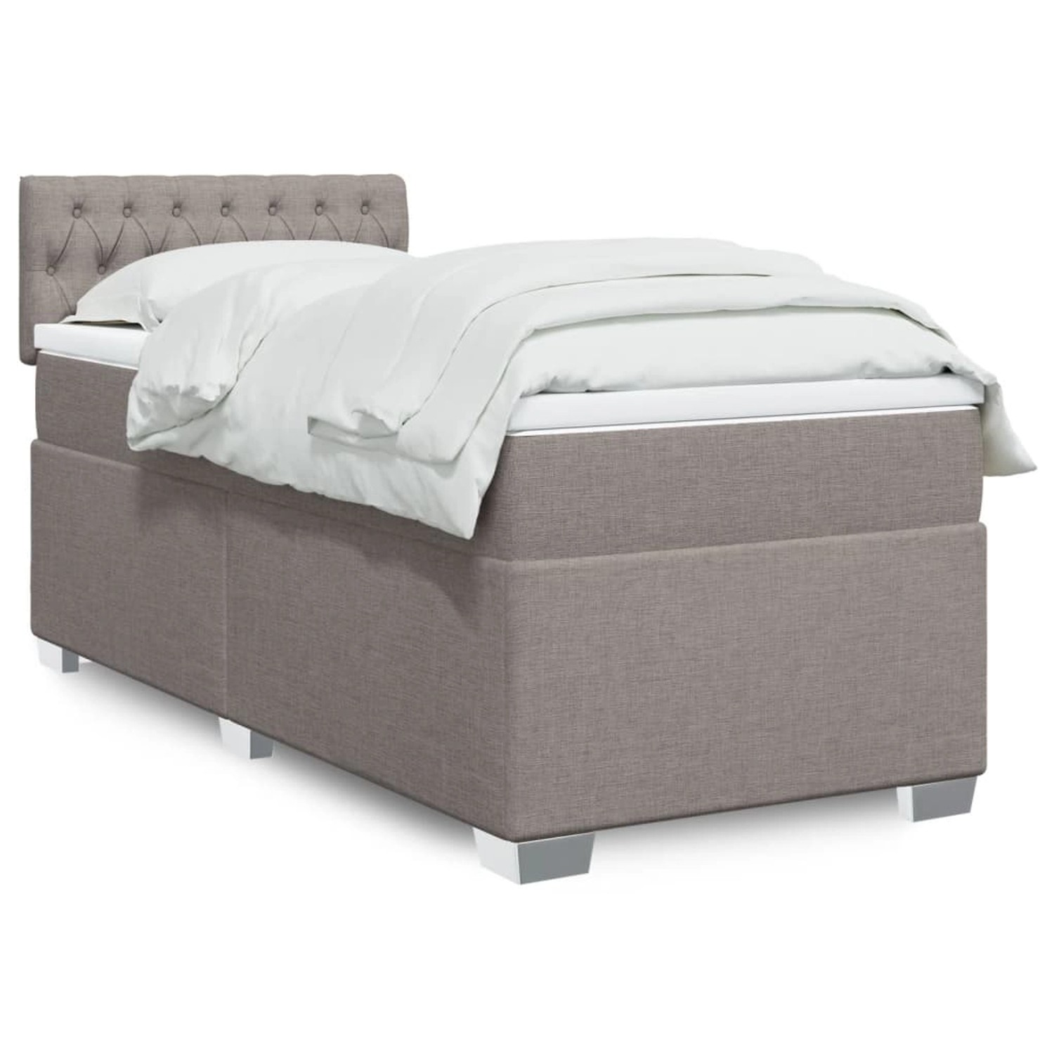 vidaXL Boxspringbett mit Matratze Taupe 90x190 cm Stoff 3288054 vidaXL Boxspringbett mit Matratze Taupe 90x190 cm Stoff 3288054 von VIDAXL