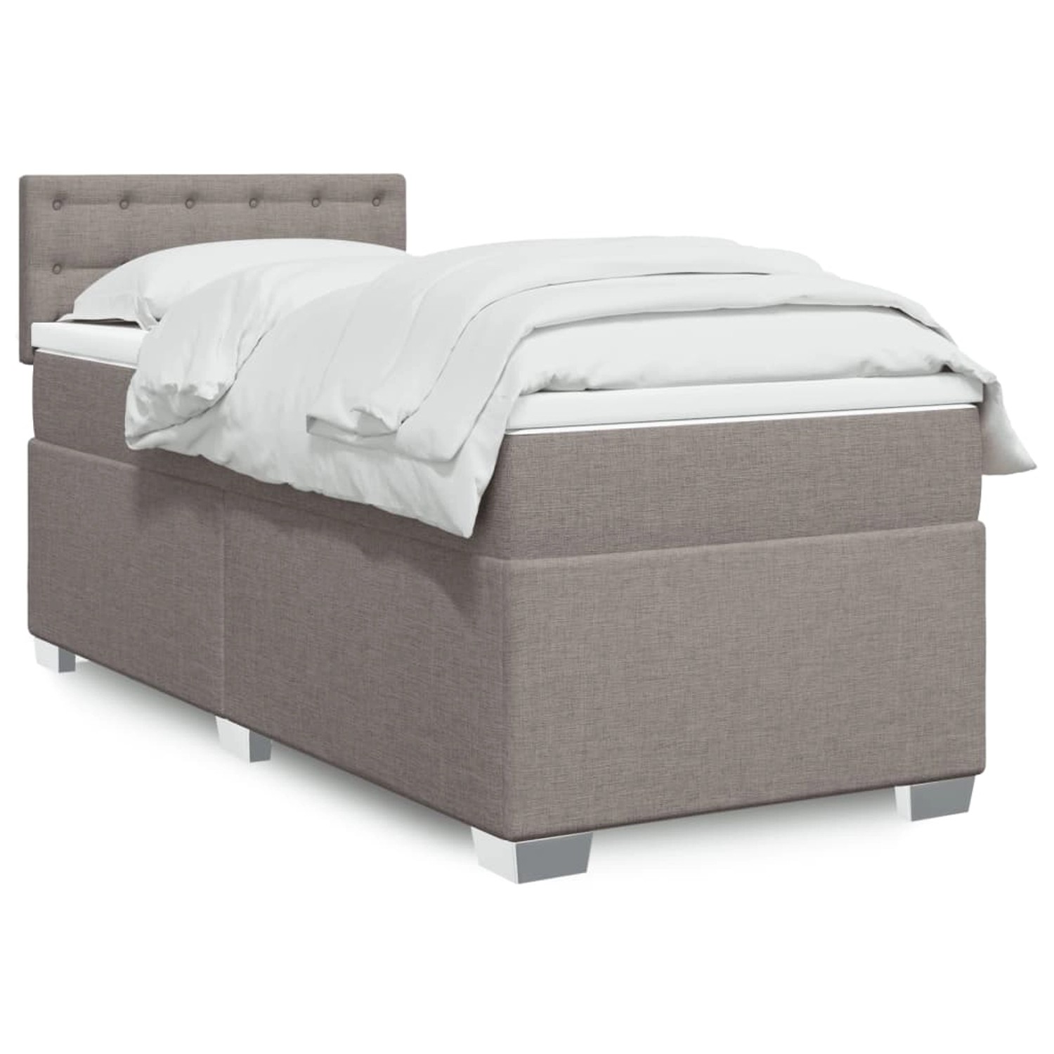 vidaXL Boxspringbett mit Matratze Taupe 90x190 cm Stoff 3288061 vidaXL Boxspringbett mit Matratze Taupe 90x190 cm Stoff 3288061 von VIDAXL