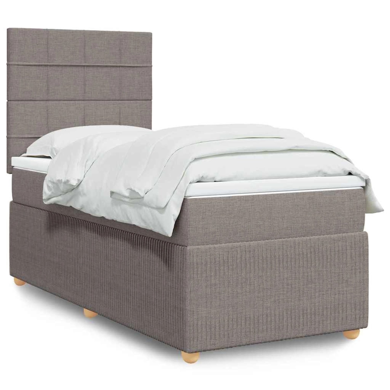 vidaXL Boxspringbett mit Matratze Taupe 90x190 cm Stoff 3294215 vidaXL Boxspringbett mit Matratze Taupe 90x190 cm Stoff 3294215 von VIDAXL