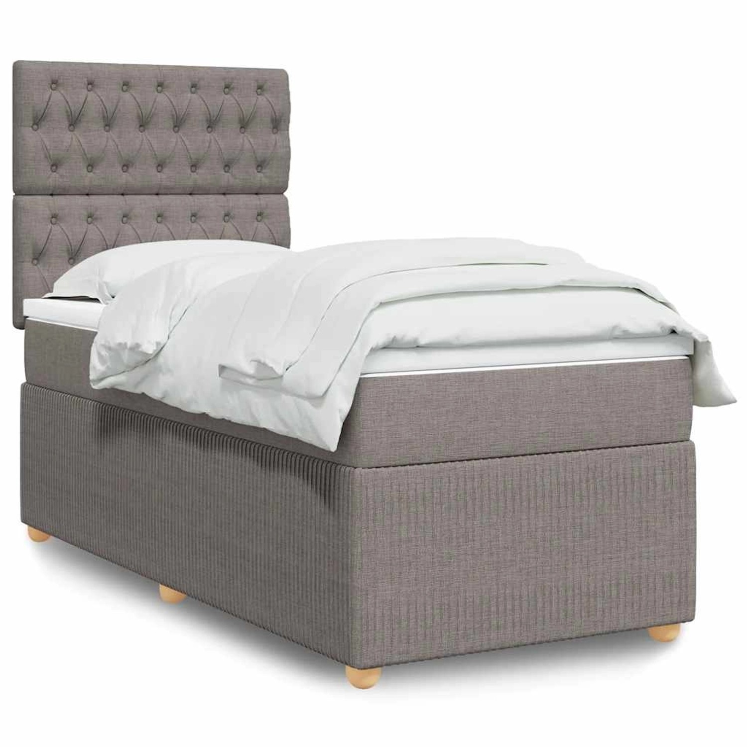 vidaXL Boxspringbett mit Matratze Taupe 90x190 cm Stoff 3294222 vidaXL Boxspringbett mit Matratze Taupe 90x190 cm Stoff 3294222 von VIDAXL