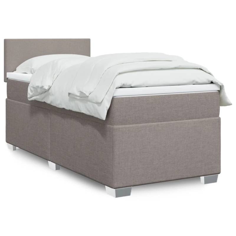 vidaXL Boxspringbett mit Matratze Taupe 90x200 cm Stoff 3288068 von VIDAXL