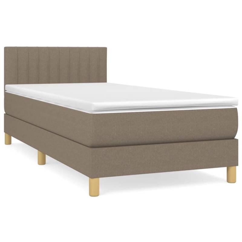 vidaXL Boxspringbett mit Matratze Taupe 90x200 cm Stoff1389164 von VIDAXL