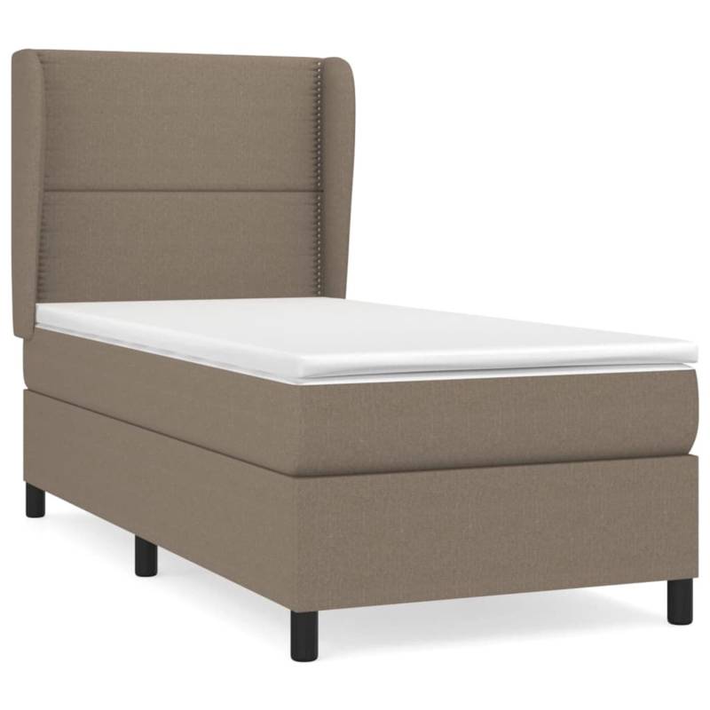 vidaXL Boxspringbett mit Matratze Taupe 90x200 cm Stoff1467053 von VIDAXL