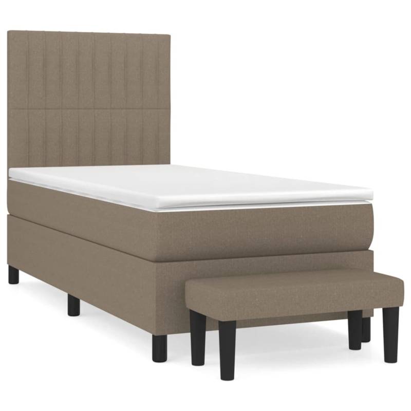 vidaXL Boxspringbett mit Matratze Taupe 90x200 cm Stoff1467057 von VIDAXL