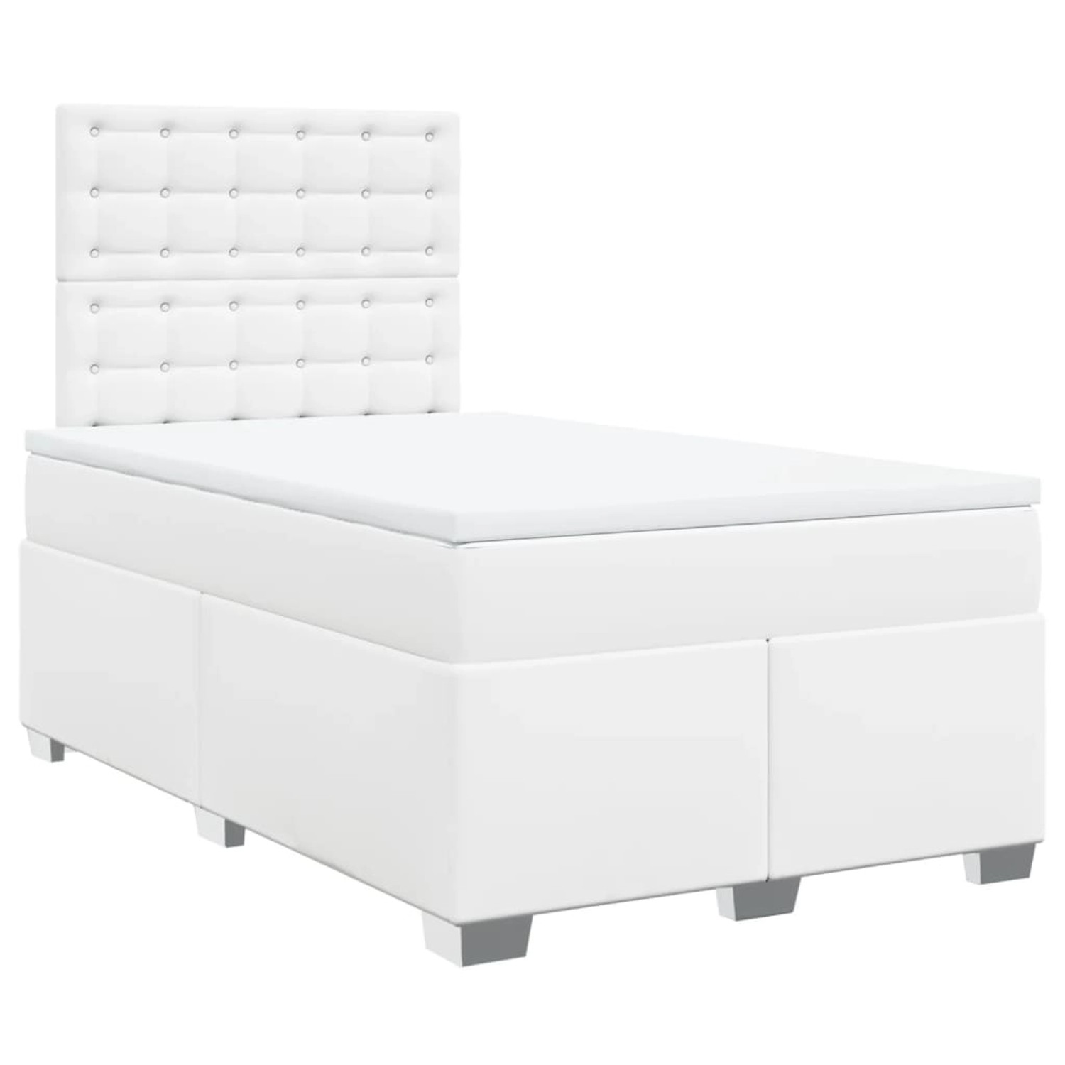 vidaXL Boxspringbett mit Matratze Weiß 120x200 cm Kunstleder 3290717 vidaXL Boxspringbett mit Matratze Weiß 120x200 cm Kunstleder 3290717 von VIDAXL