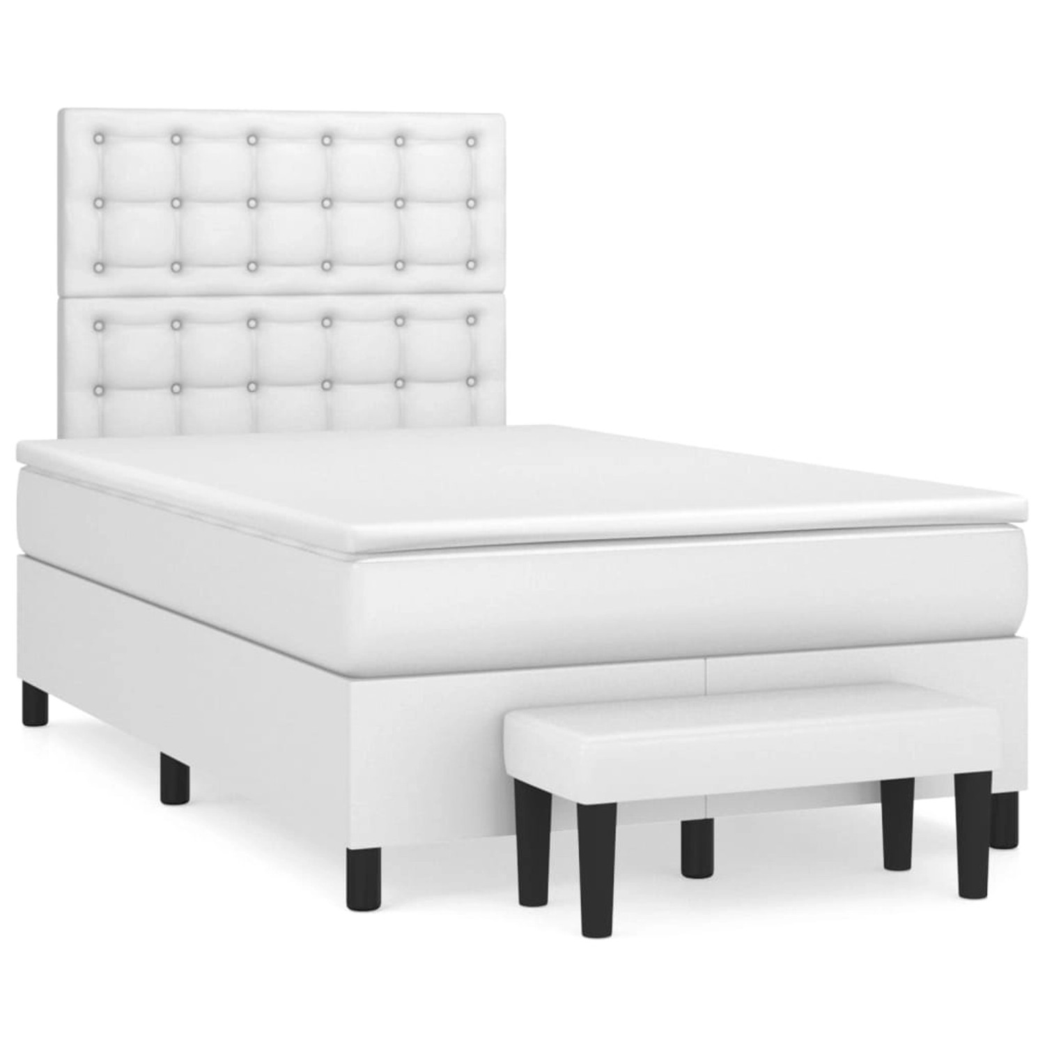 vidaXL Boxspringbett mit Matratze Weiß 120x200 cm Kunstleder1469669 vidaXL Boxspringbett mit Matratze Weiß 120x200 cm Kunstleder1469669 von VIDAXL