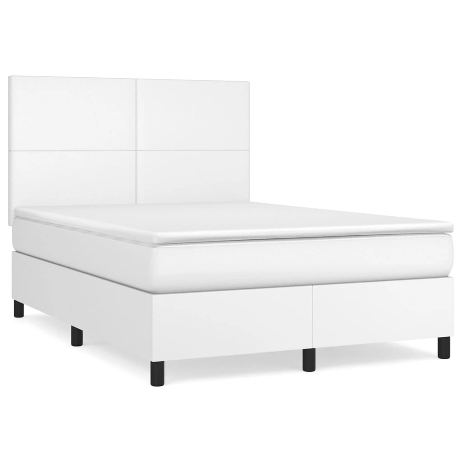 vidaXL Boxspringbett mit Matratze Weiß 140x190 cm Kunstleder1466096 vidaXL Boxspringbett mit Matratze Weiß 140x190 cm Kunstleder1466096 von VIDAXL