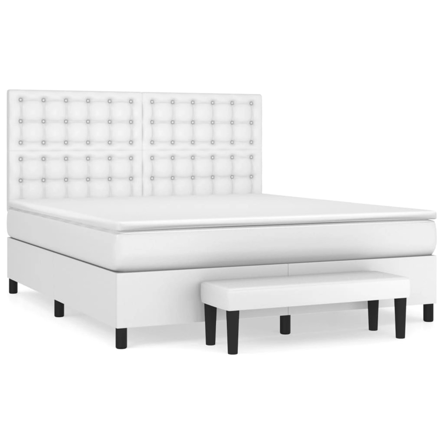 vidaXL Boxspringbett mit Matratze Weiß 160x200 cm Kunstleder 3137672 vidaXL Boxspringbett mit Matratze Weiß 160x200 cm Kunstleder 3137672 von VIDAXL