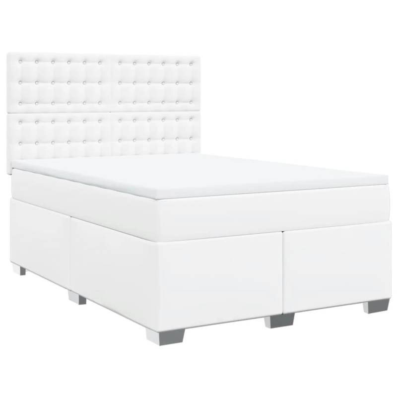 vidaXL Boxspringbett mit Matratze Weiß 160x200 cm Kunstleder 3290729 vidaXL Boxspringbett mit Matratze Weiß 160x200 cm Kunstleder 3290729 von VIDAXL