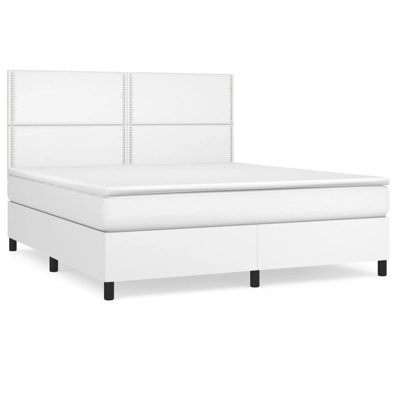 vidaXL Boxspringbett mit Matratze Weiß 160x200 cm Kunstleder1466146 vidaXL Boxspringbett mit Matratze Weiß 160x200 cm Kunstleder1466146 von VIDAXL