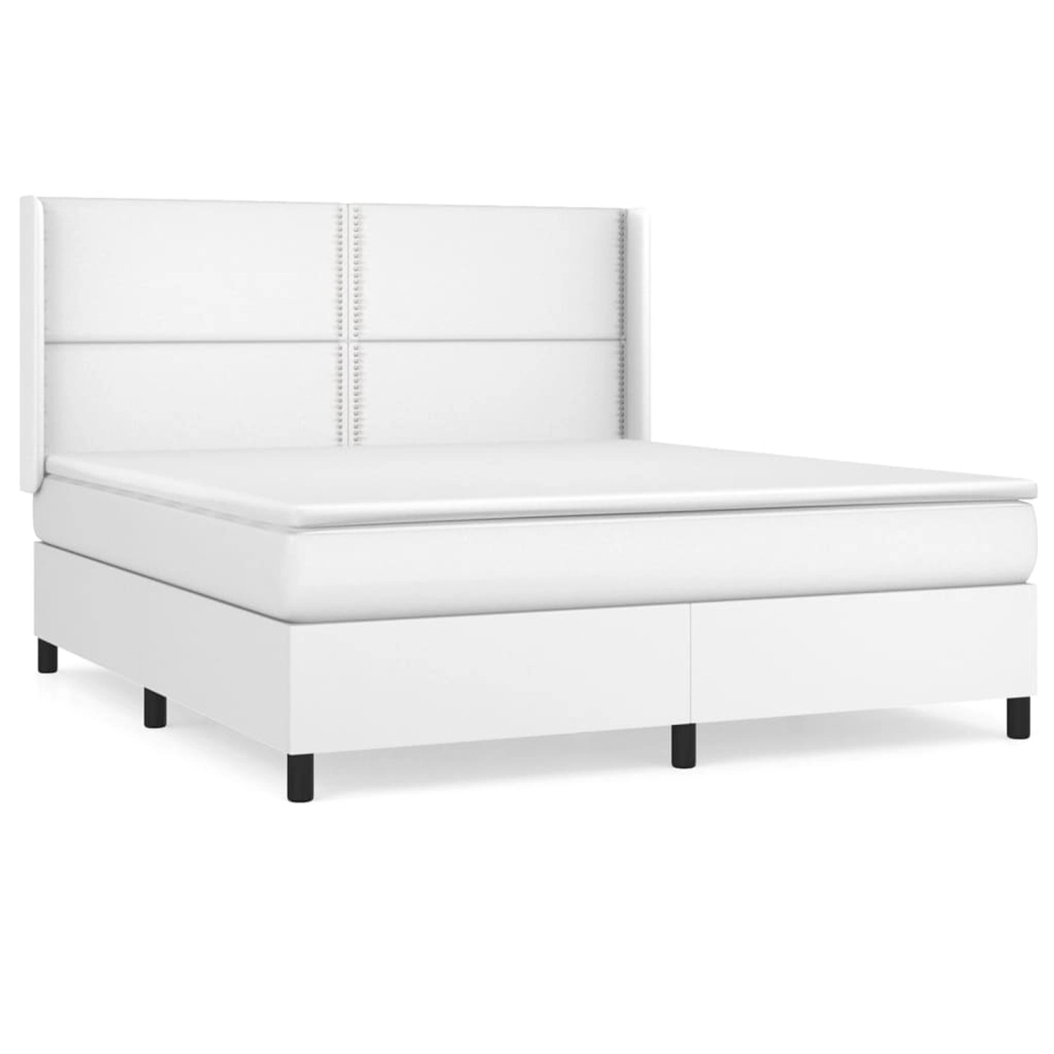 vidaXL Boxspringbett mit Matratze Weiß 180x200 cm Kunstleder1466275 vidaXL Boxspringbett mit Matratze Weiß 180x200 cm Kunstleder1466275 von VIDAXL