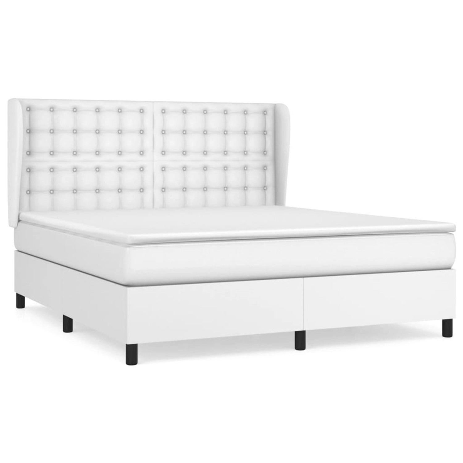 vidaXL Boxspringbett mit Matratze Weiß 180x200 cm Kunstleder1466769 vidaXL Boxspringbett mit Matratze Weiß 180x200 cm Kunstleder1466769 von VIDAXL