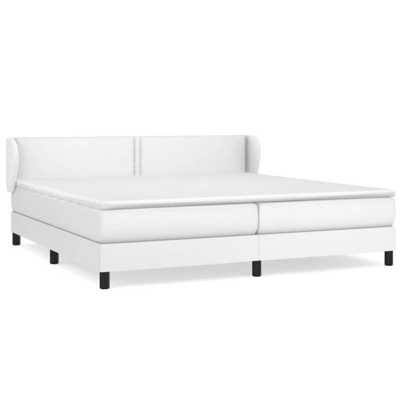 vidaXL Boxspringbett mit Matratze Weiß 200x200 cm Kunstleder 3127272 von VIDAXL