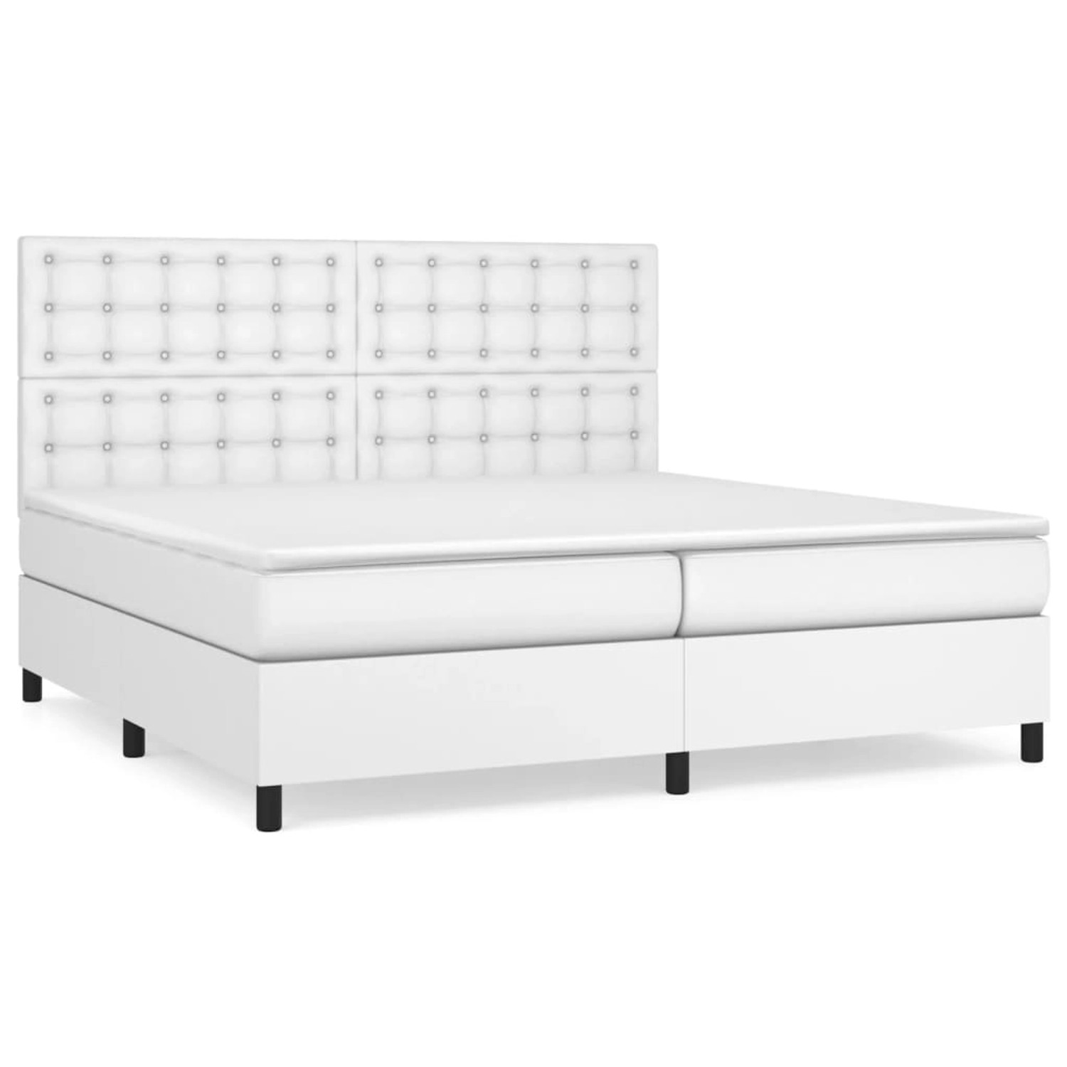 vidaXL Boxspringbett mit Matratze Weiß 200x200 cm Kunstleder 3142864 vidaXL Boxspringbett mit Matratze Weiß 200x200 cm Kunstleder 3142864 von VIDAXL