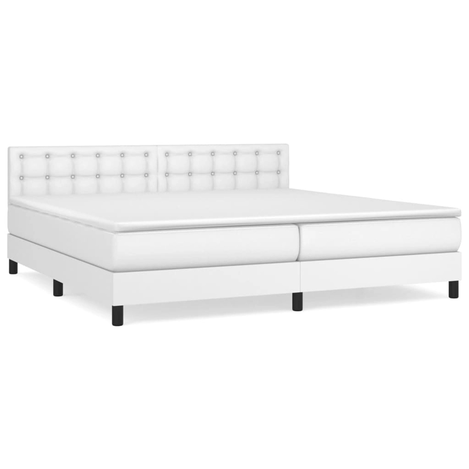 vidaXL Boxspringbett mit Matratze Weiß 200x200 cm Kunstleder1389837 vidaXL Boxspringbett mit Matratze Weiß 200x200 cm Kunstleder1389837 von VIDAXL