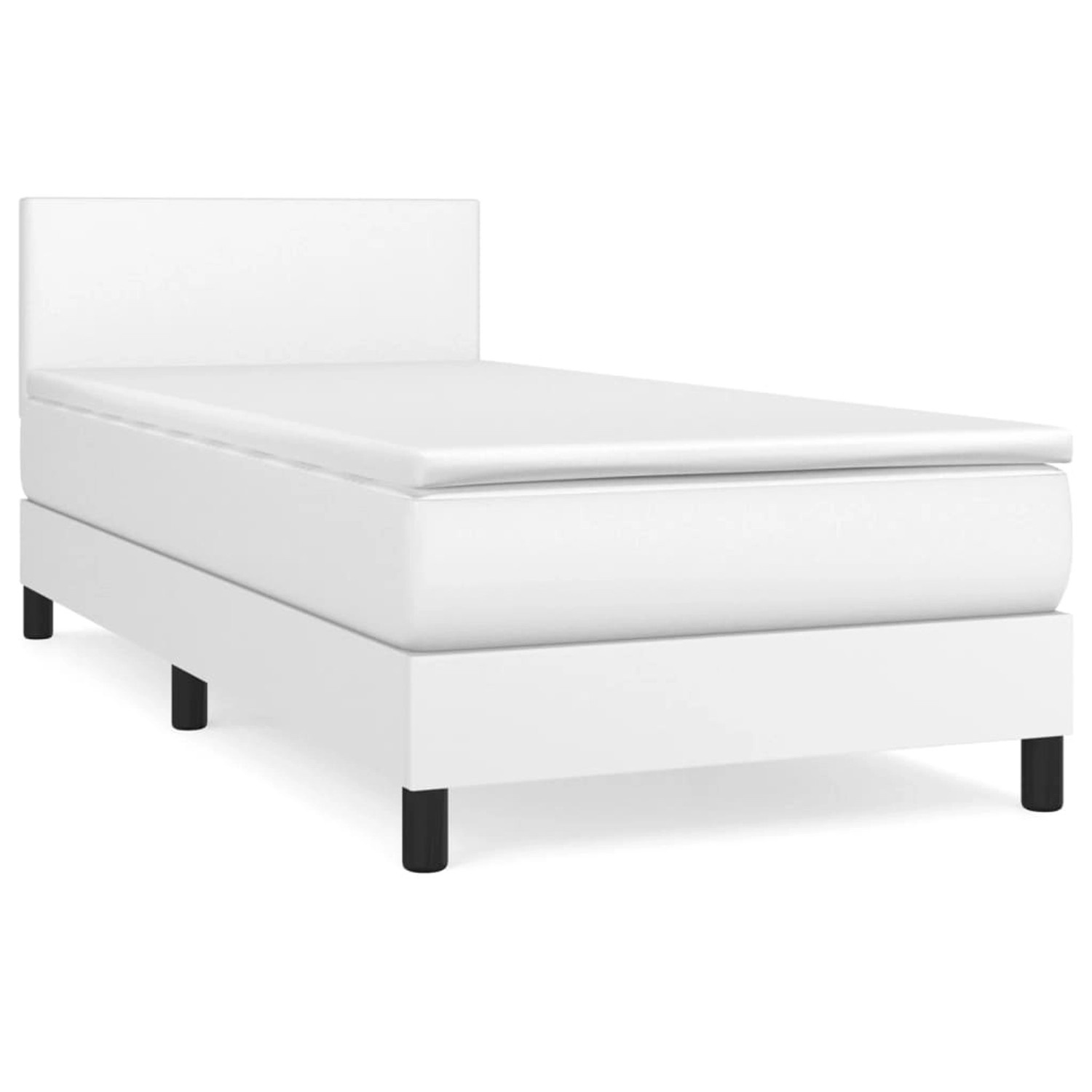 vidaXL Boxspringbett mit Matratze Weiß 90x190 cm Kunstleder1389698 vidaXL Boxspringbett mit Matratze Weiß 90x190 cm Kunstleder1389698 von VIDAXL