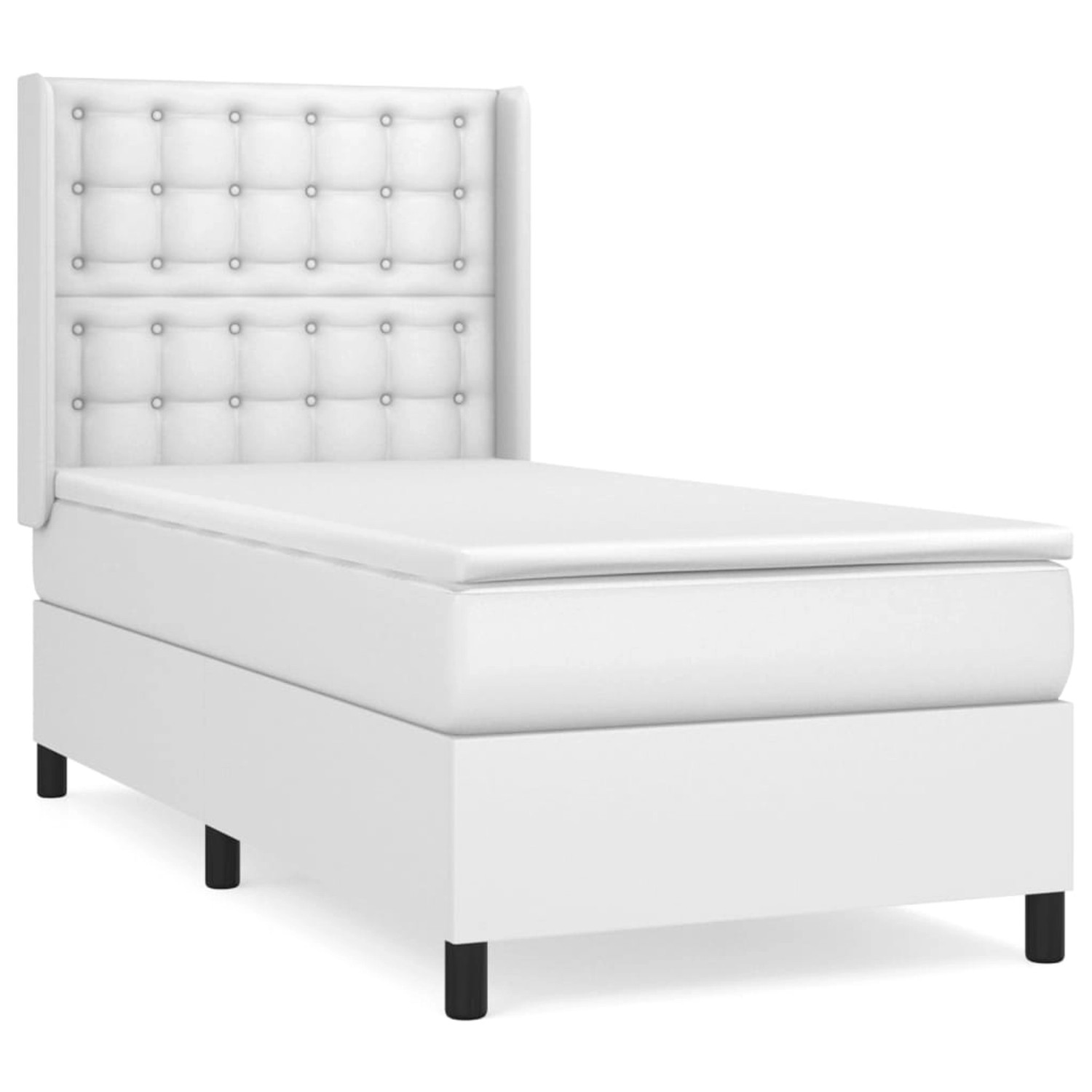 vidaXL Boxspringbett mit Matratze Weiß 90x190 cm Kunstleder1466338 vidaXL Boxspringbett mit Matratze Weiß 90x190 cm Kunstleder1466338 von VIDAXL