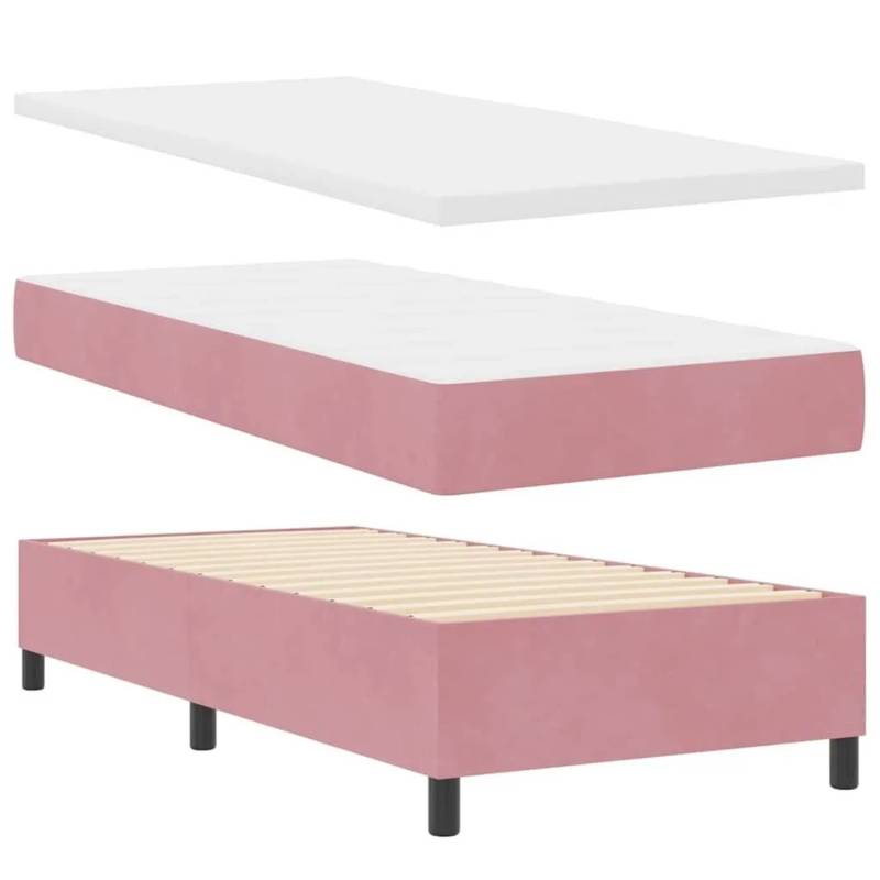 vidaXL Boxspringbett mit Matratze mit Kopfteil Rosa 100 x 200 cm Samt 3344563 vidaXL Boxspringbett mit Matratze mit Kopfteil Rosa 100 x 200 cm Samt 3344563 von VIDAXL